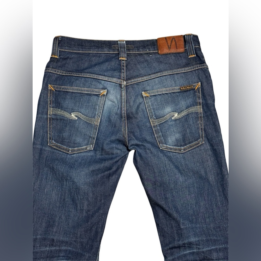 ❌SOLD❌ 134 NUDIE JEANS CO. Men's Thinn Finn Slim Fit Dark Wash Denim Jeans Sz 32 - Picture 6 of 10